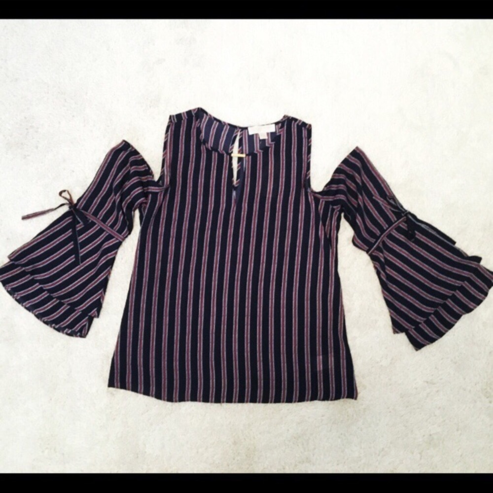Michael Kors Cold-Shoulder Flare-Sleeve Blouse NWT